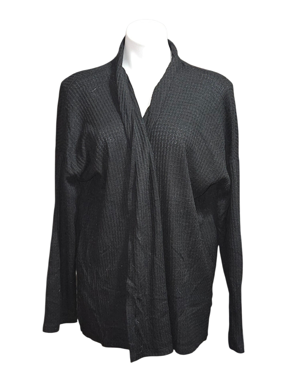 Time and Tru Black Open-Front Cardigan